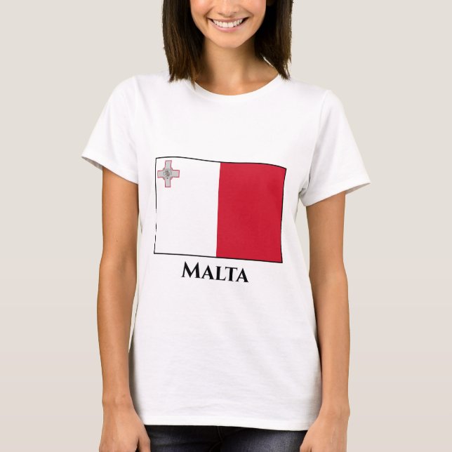 Maltas (maltesiska) Flagga T Shirt (Framsida)