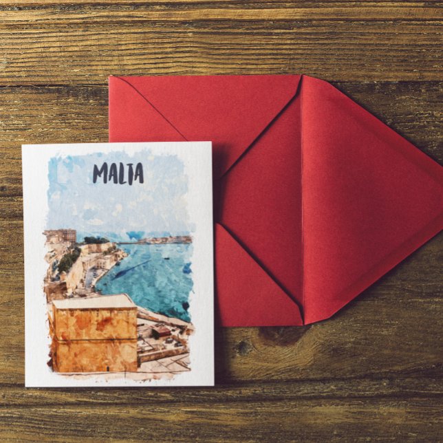 Maltas Medelhavsövning Vykort (Malta Mediterranean Island Panorama View)