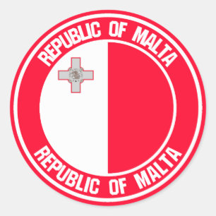 Maltas runda Emblem Runt Klistermärke
