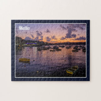 Maltas St. Paul's Bay by Night Cloudy Himlar Sea V Pussel