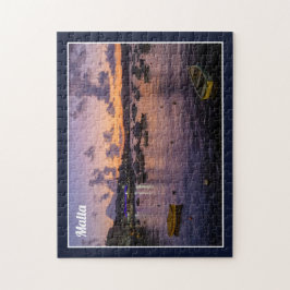 Maltas St. Paul's Bay by Night Cloudy Himlar Sea V Pussel