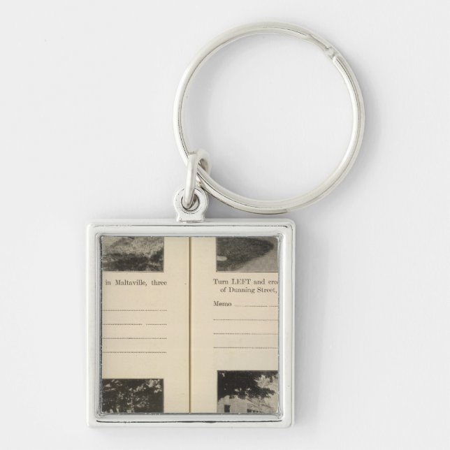 Maltaville Dunning St Fyrkantig Silverfärgad Nyckelring (Framsidan)