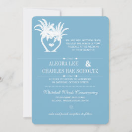 Måltavla för Dusk Blue Beach Handflatan Träd Inbjudningar