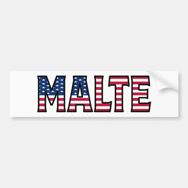 Malte Namn Vorname USA Aufkleber Sticker Auto Bildekal (Framsidan)