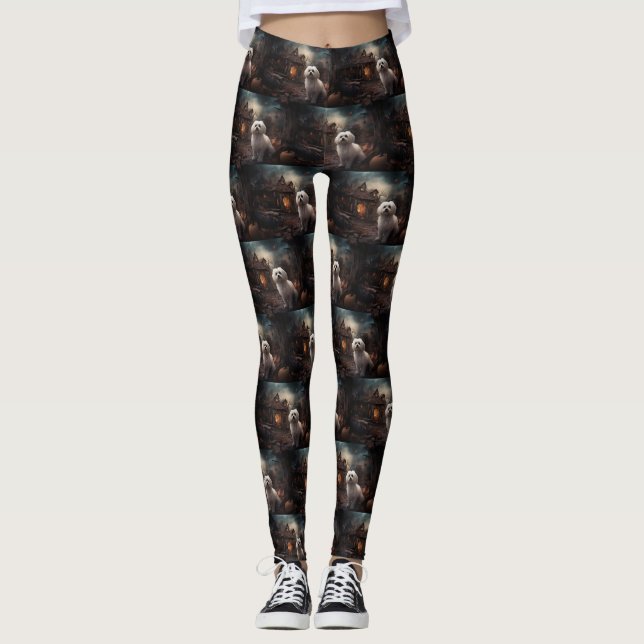 Malteese Halloween Scary Leggings (Framsida)