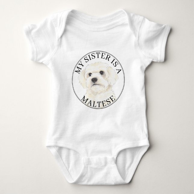 Maltese Big Sister T Shirt (Framsida)