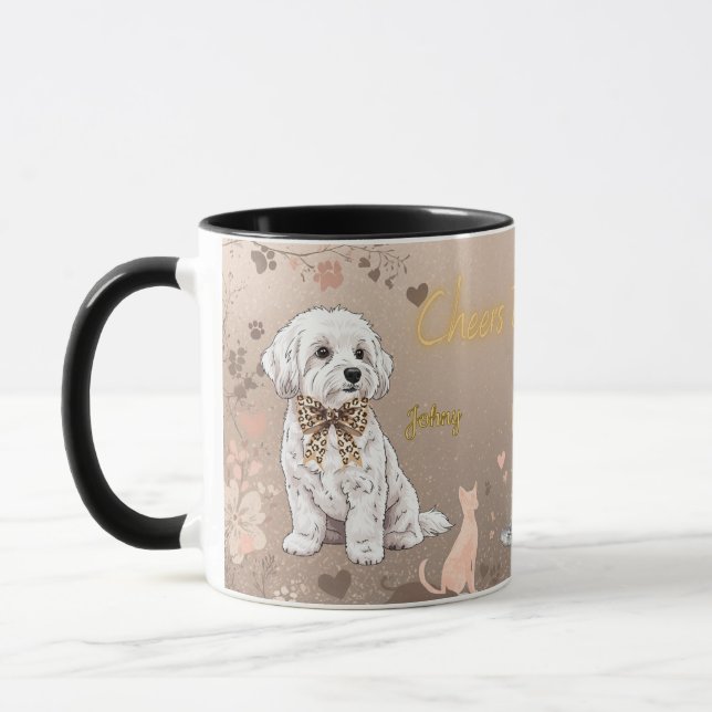 “Maltese Couple” dog Mug Mugg (Vänster)