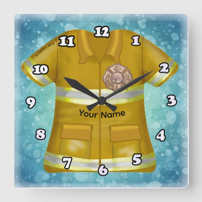 Maltese Cross  Firefighter  Fyrkantig Klocka (Framsida)