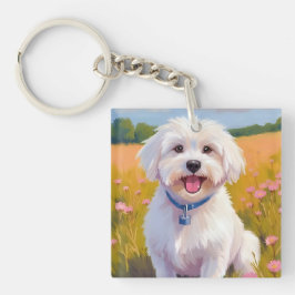 Maltese Dog | Flower Field Pet Painting