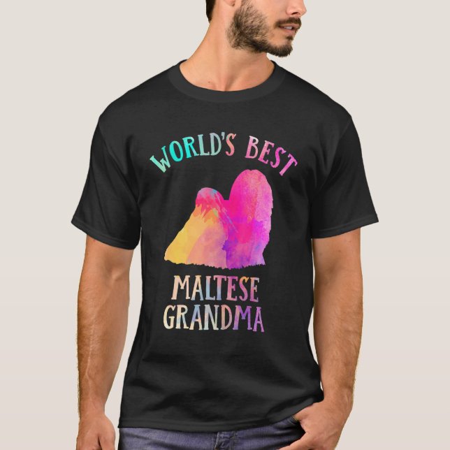 Maltese Dog Grandma  Worldu2019s Best Maltese Gran T Shirt (Framsida)
