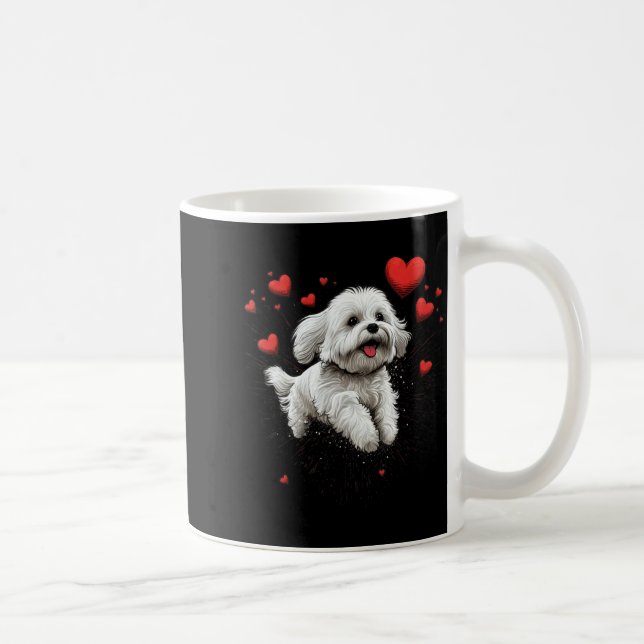 Maltese Dog Love Heart For Valentines Day Maltese  Kaffemugg (Höger)