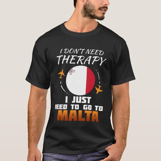 Maltese Flag  I  Malta Vacation T Shirt (Framsida)