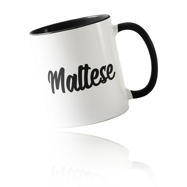Maltese Fun & Cute Script Font Dog Lovers Mugg (Maltese Fun & Cute Script Font Dog Lovers Mug)
