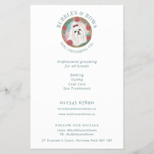Maltese Hund Logotyp Frisörsalong Flyer