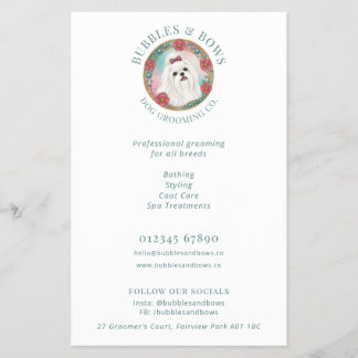 Maltese Hund Logotyp Frisörsalong Flyer