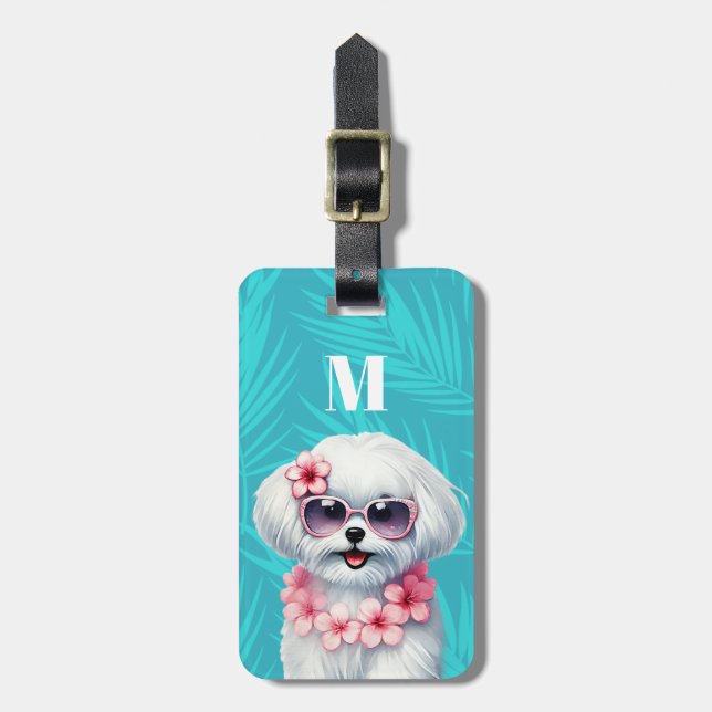 Maltese Hund Resväsketiketter Bagagebricka (Vertikal Framsida)