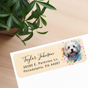 Maltese Hund Returadressetikett Returadress Etikett