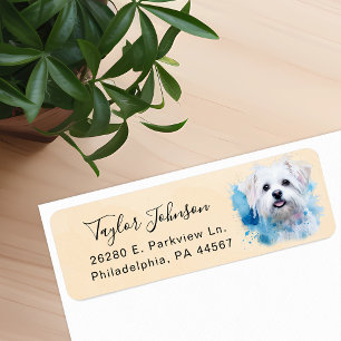 Maltese Hund Returadressetikett Returadress Etikett