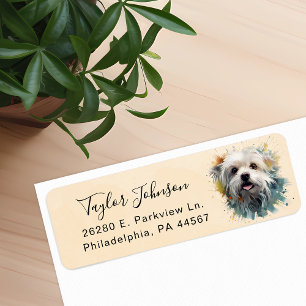 Maltese Hund Returadressetikett Returadress Etikett