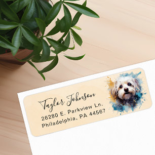 Maltese Hund Returadressetikett Returadress Etikett