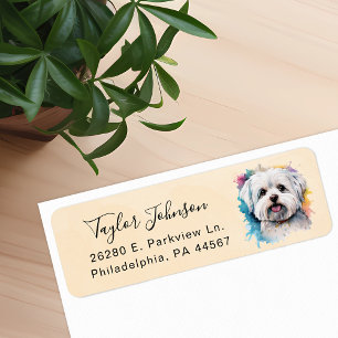 Maltese Hund Returadressetikett Returadress Etikett