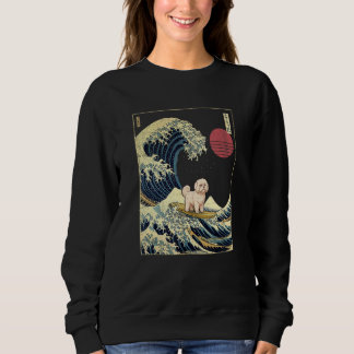 Maltese Japanese Kanagawa Wave Surf Dog T Shirt