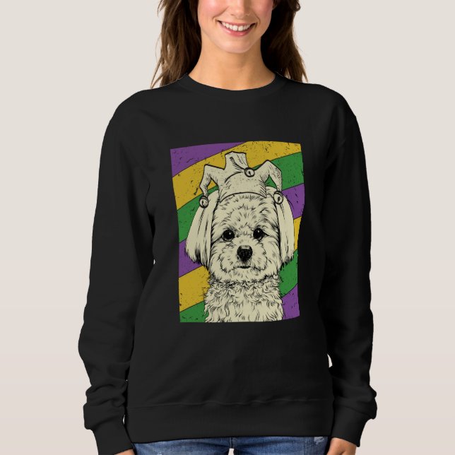 Maltese Jester Mardi Gras Dog Mom or Dad T Shirt (Framsida)