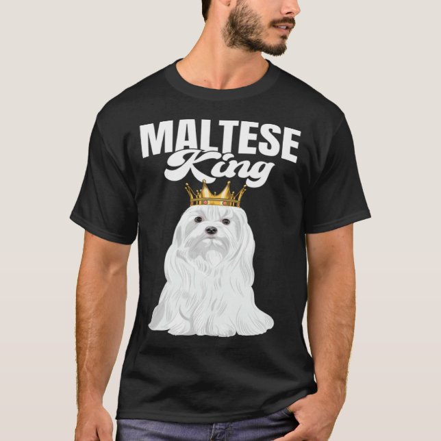 Maltese King Dog  Maltese Owner T Shirt (Framsida)