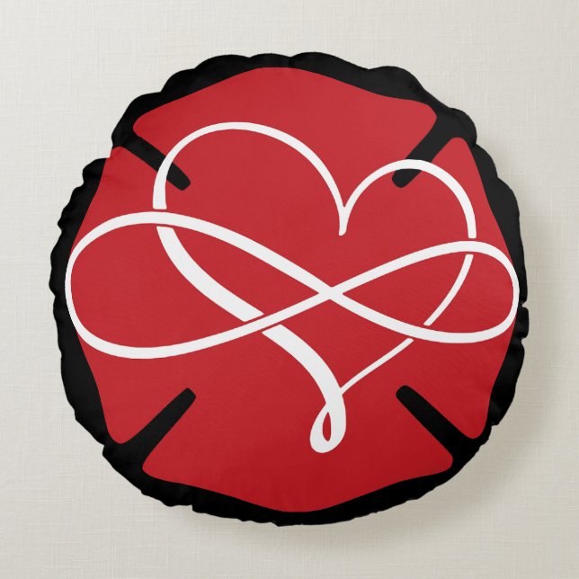 MALTESE KOR med HEART och INFINITY Rund Kudde (Framsidan)