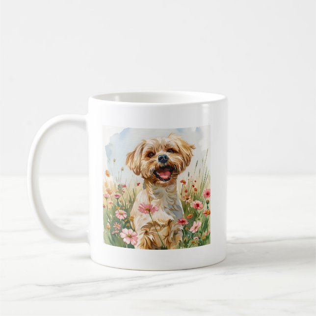 Maltese Watercolor Mug Kaffemugg (Vänster)
