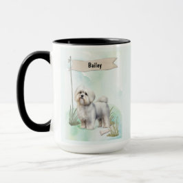 Maltese Watercolor Personalized Dog Mugg