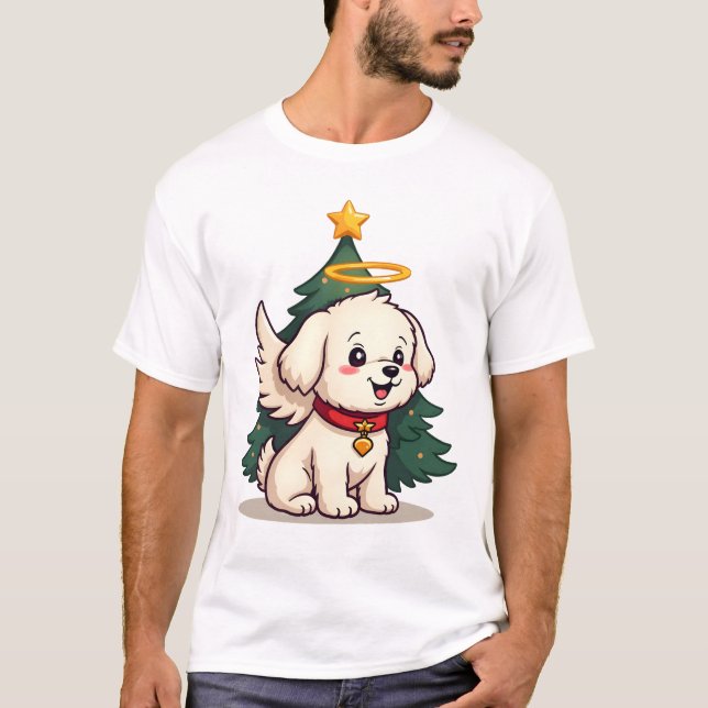 malteser ängel hund t shirt (Framsida)