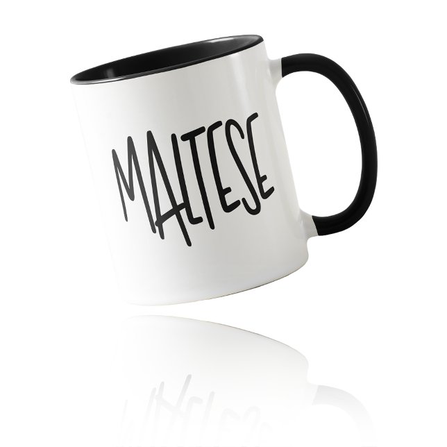 Malteser Chic, Slående & Edgy Hög och Smal Teckens Mugg (Maltese Chic, Striking & Edgy Tall Skinny Font Mug)
