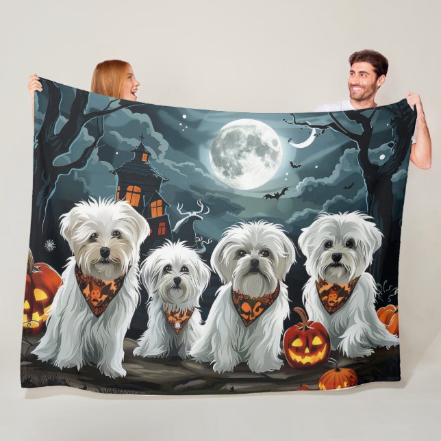 Malteser Halloween Kuslig Fleecefilt (På plats)