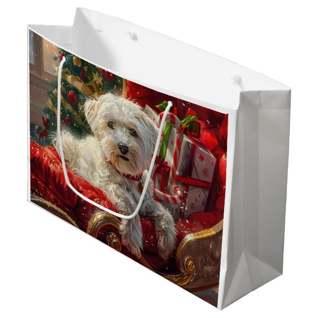 Malteser Hund Jul Festlig (Framsidan Vinklad)
