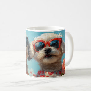Malteser med hjärta rosor Alla hjärtans dag Kaffemugg
