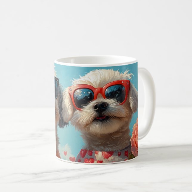 Malteser med hjärta rosor Alla hjärtans dag  Kaffemugg (Framsida höger)