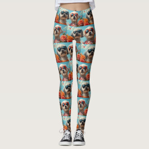 Malteser med hjärta rosor Alla hjärtans dag Leggings
