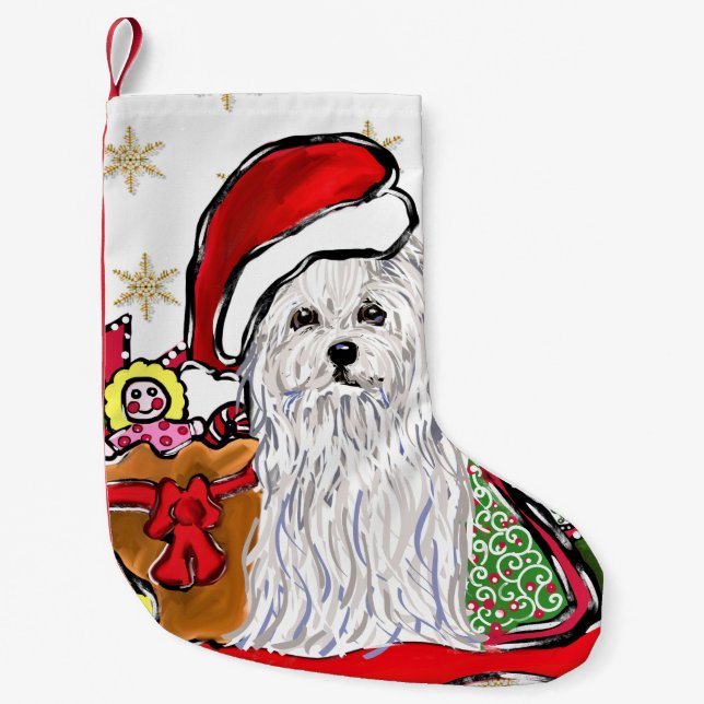 Malteserhund Liten Julstrumpa (Framsidan)
