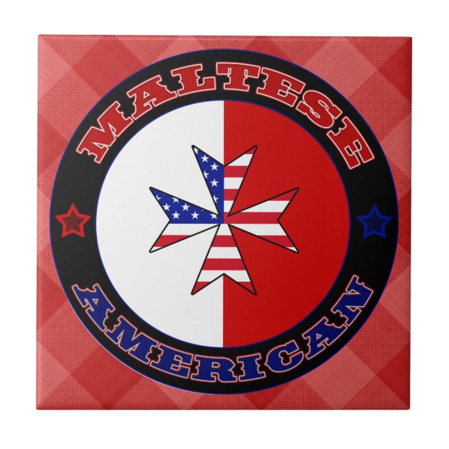 Maltesisk amerikansk Kor Ensign Ceramic Tile Kakelplatta (Framsidan)
