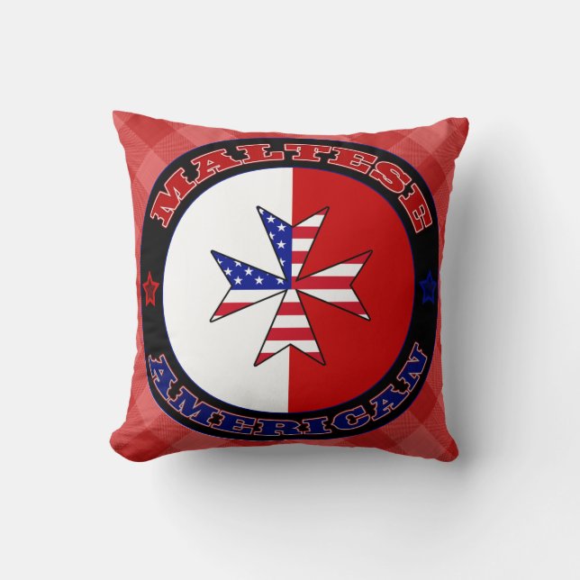 Maltesisk amerikansk Kor Ensign Cushion Kudde (Framsida)