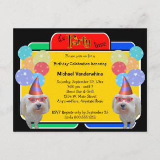 Maltesisk födelsedagsbarker inbjudningar