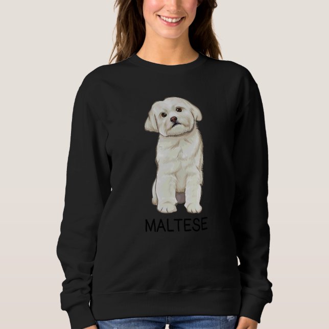 Maltesisk galen hund t shirt (Framsida)