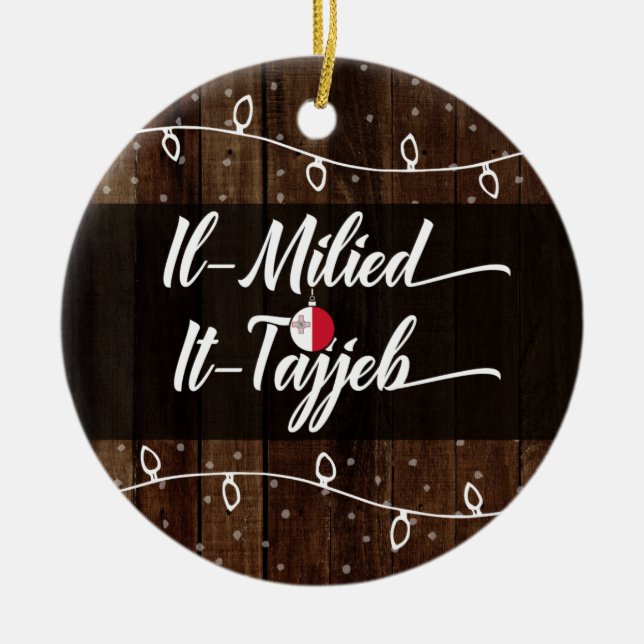 Maltesisk god jul Il-Milied honomsom är lantligt Julgransprydnad Keramik (Framsidan)