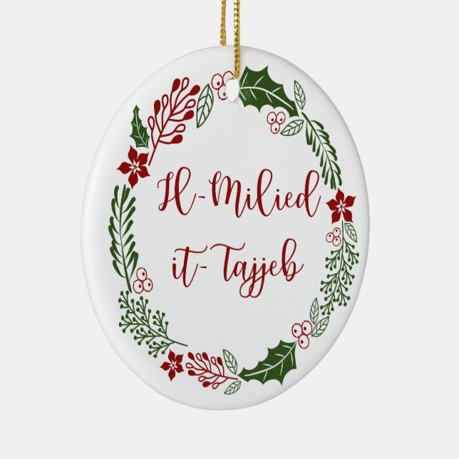 Maltesisk God jul (Il-Milied it-tajjeb) Julgransprydnad Keramik (Höger)