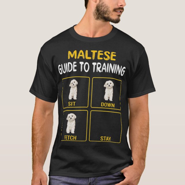 Maltesisk guide för utbildning av Hund Obedience T Shirt (Framsida)