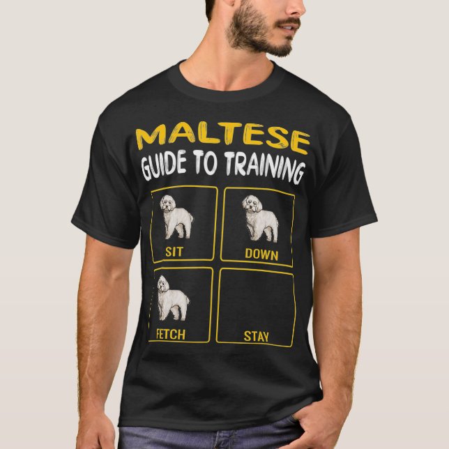 Maltesisk guide för utbildning av Hund Obedience T Shirt (Framsida)
