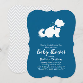 Maltesisk Hund Baby Shower Blue Boy Inbjudningar