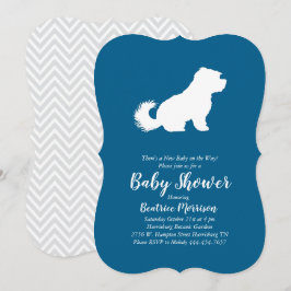 Maltesisk Hund Baby Shower Blue Boy Inbjudningar