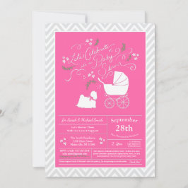 Maltesisk Hund Baby Shower Rosa Girl Inbjudningar